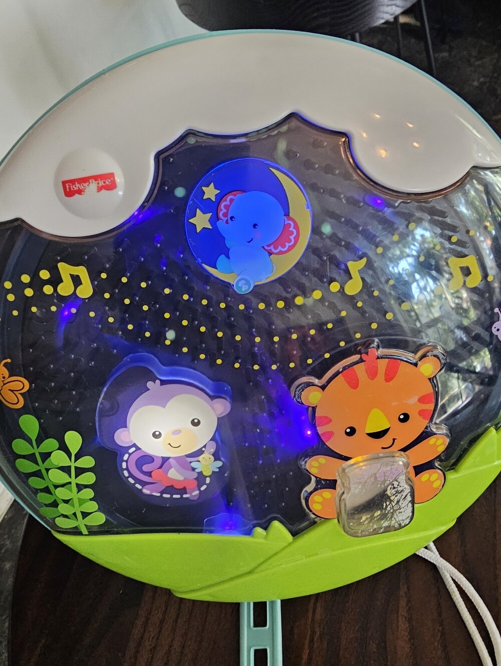Fisher-Price Crib Soothing Mobile Shooting Stars White Noise Machine Paint Chips